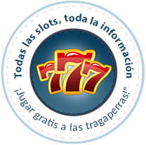 Logotipo de la página www.5zlv.com con tres sietes rojos con el borde amarillo dentro de un círculo de fondo azul. El 7 central es mayor que los otros dos, que estás ligeramente inclinados. En el logo se puede leer todas las slots; toda la información; ?jugar gratis a las tragaperras! sobre otro círculo blanco de mayor tama?o que el azul.